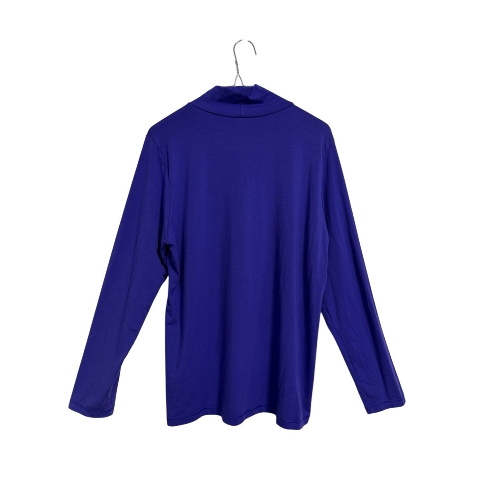 Athleta Womens XL Purple Mock Neck Long Sleeve Activewear Top Soft Knit Layering - Picture 6 of 8
